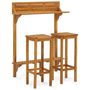 Voir la diapositive 2 : VIDAXL Ensemble de bar de balcon 3 pcs Bois d'acacia solide