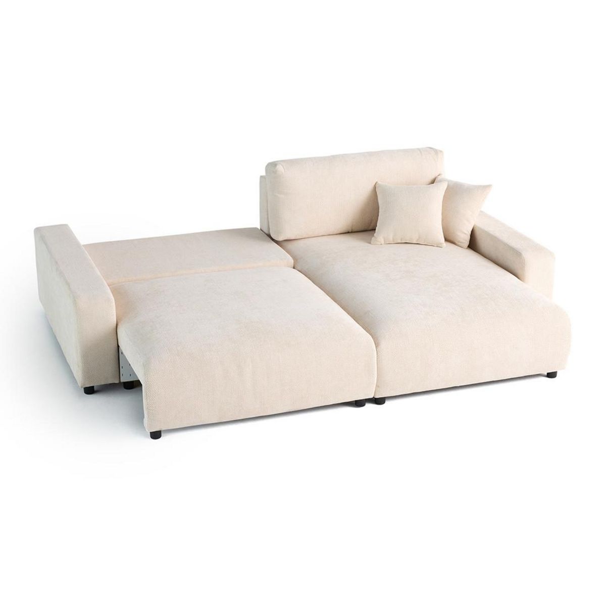 LISA DESIGN Pivoine - canapé d'angle réversible - 4 places - convertible avec coffre - en velours texturé