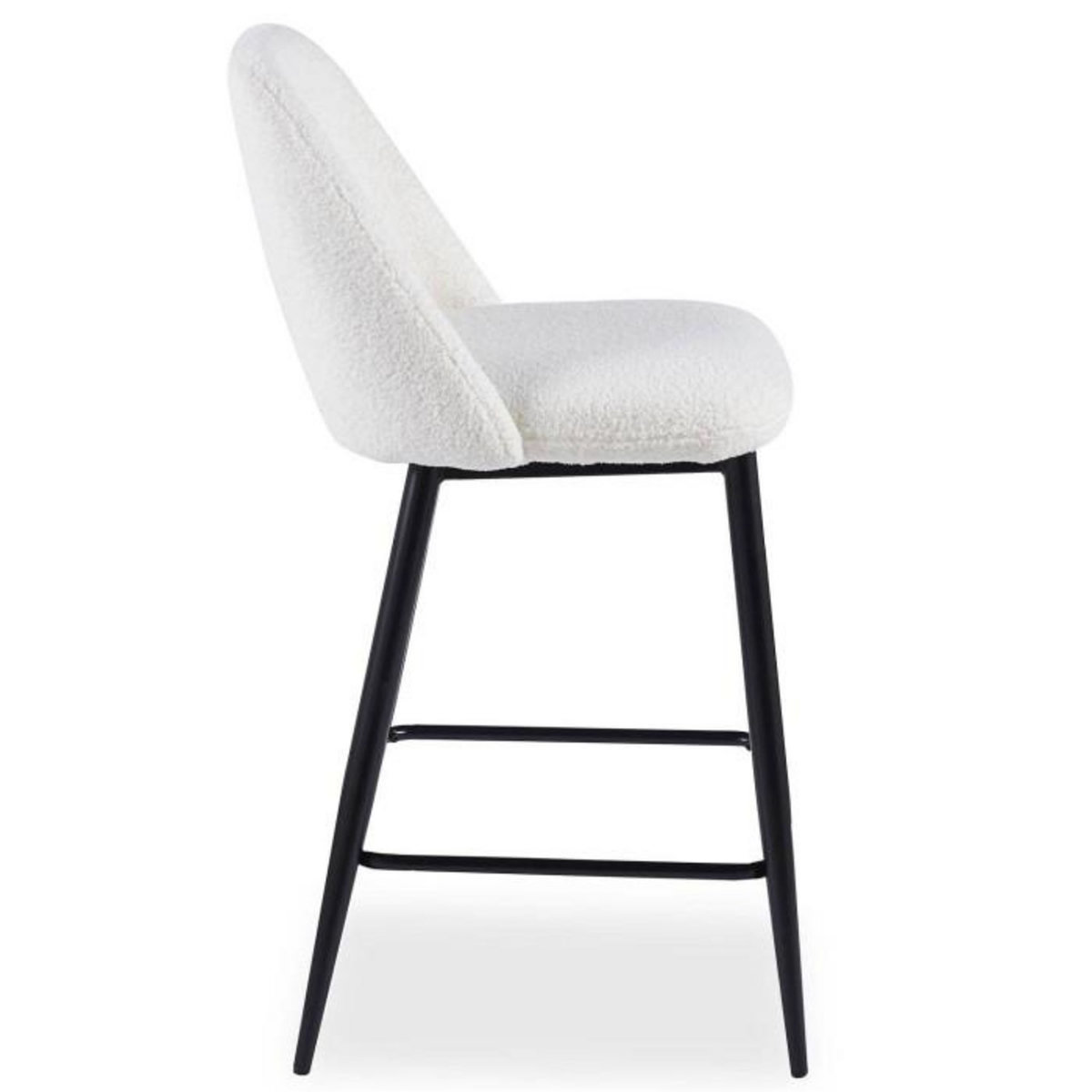 Paris Prix Lot de 2 Chaises de Bar  Bouclette  92cm Crème & Noir