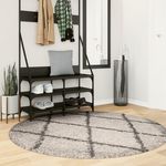 VIDAXL Tapis shaggy a poils longs moderne beige et anthracite Ø 160 cm