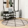 Voir la diapositive 1 : VIDAXL Tapis shaggy a poils longs moderne beige et anthracite Ø 160 cm