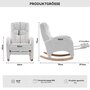 Voir la diapositive 4 : MERAX Fauteuil à Bascule Rocking Chair Avec Repose-pieds Extensible Blanc