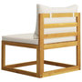 Voir la diapositive 4 : VIDAXL Canape central sectionnel et coussin blanc creme Bois d'acacia