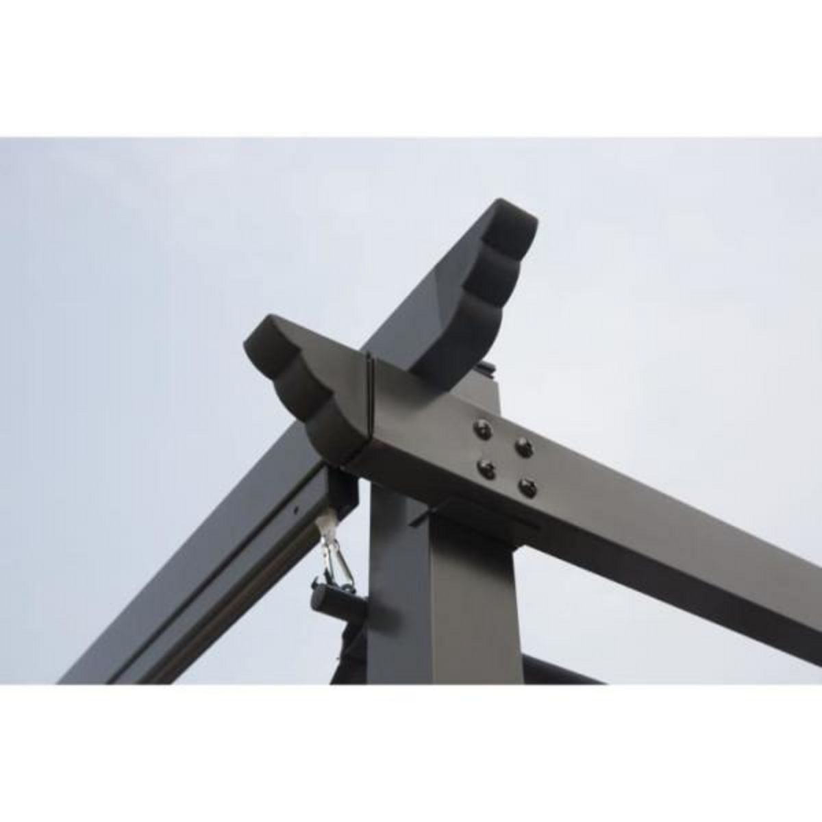 MARKET24 Pergola KIBA avec toit déroulant - Gris - 3 x 3 m