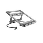Hama Station d'accueil Hama Essential Line Connect2Office Stand - Dockingstation + Support pour ordinateur portable - USB-C 3.2 Gen 2 - HDMI, DP - 1GbE - 100 Watts