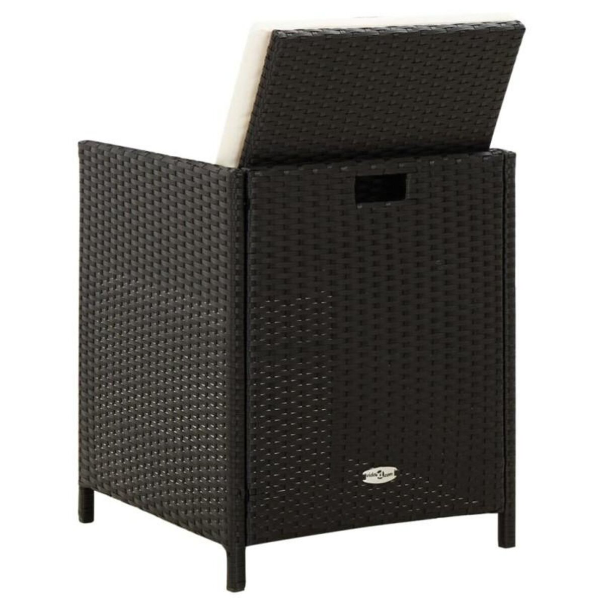 VIDAXL Jeu de chaise et tabouret de jardin 4 pcs Résine tressée Noir