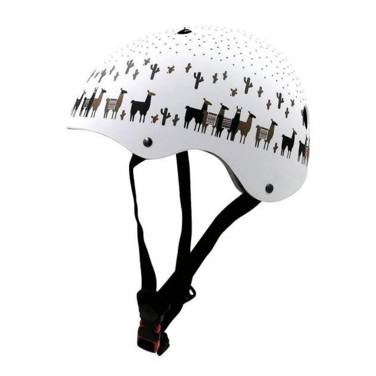 Kiddimoto Casque de vélo - blanc motifs Lama