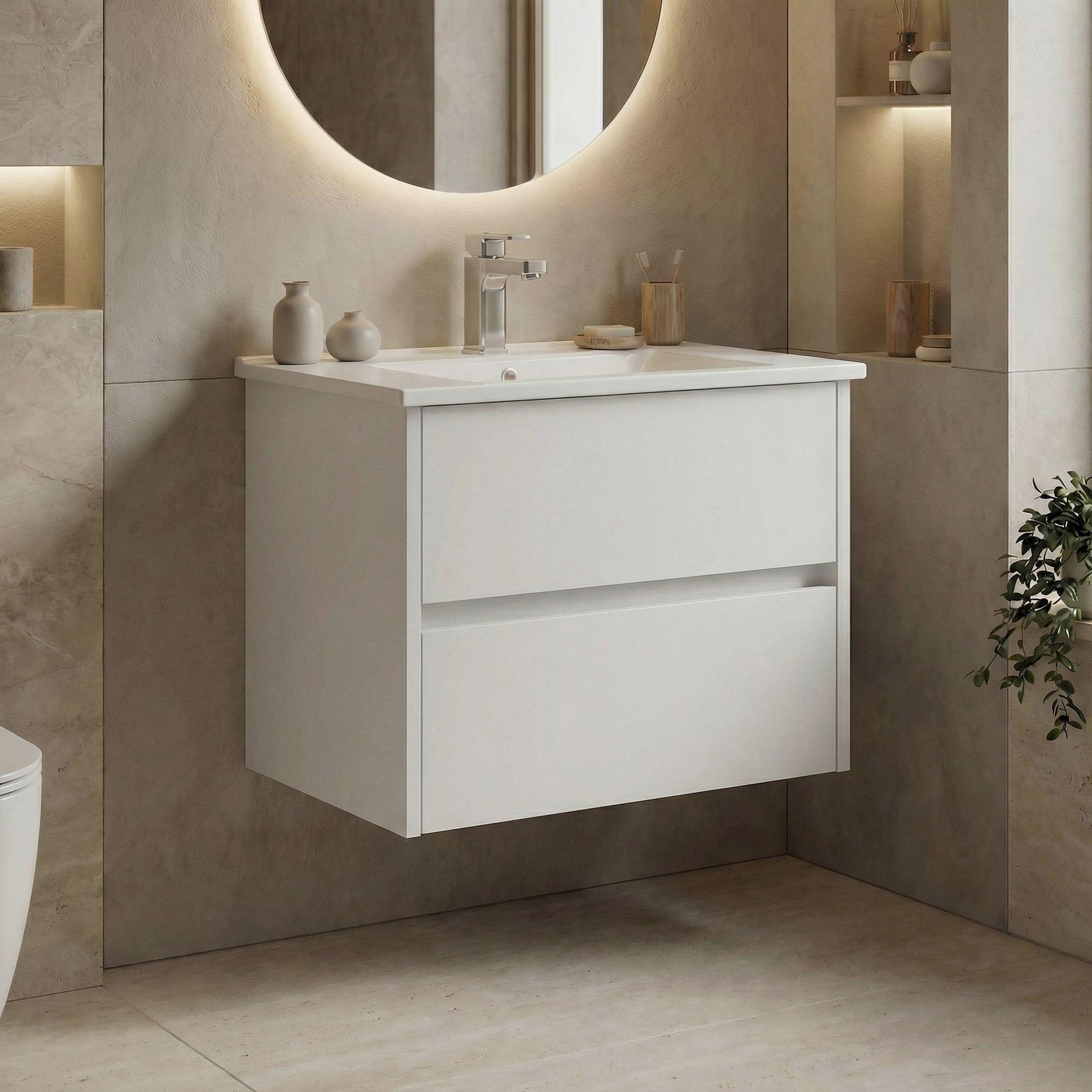 Voir la diapositive 2 : Habitat et Jardin Meuble Vasque  Side 65 v2  - 65 x 45 x 52 cm - Matte White