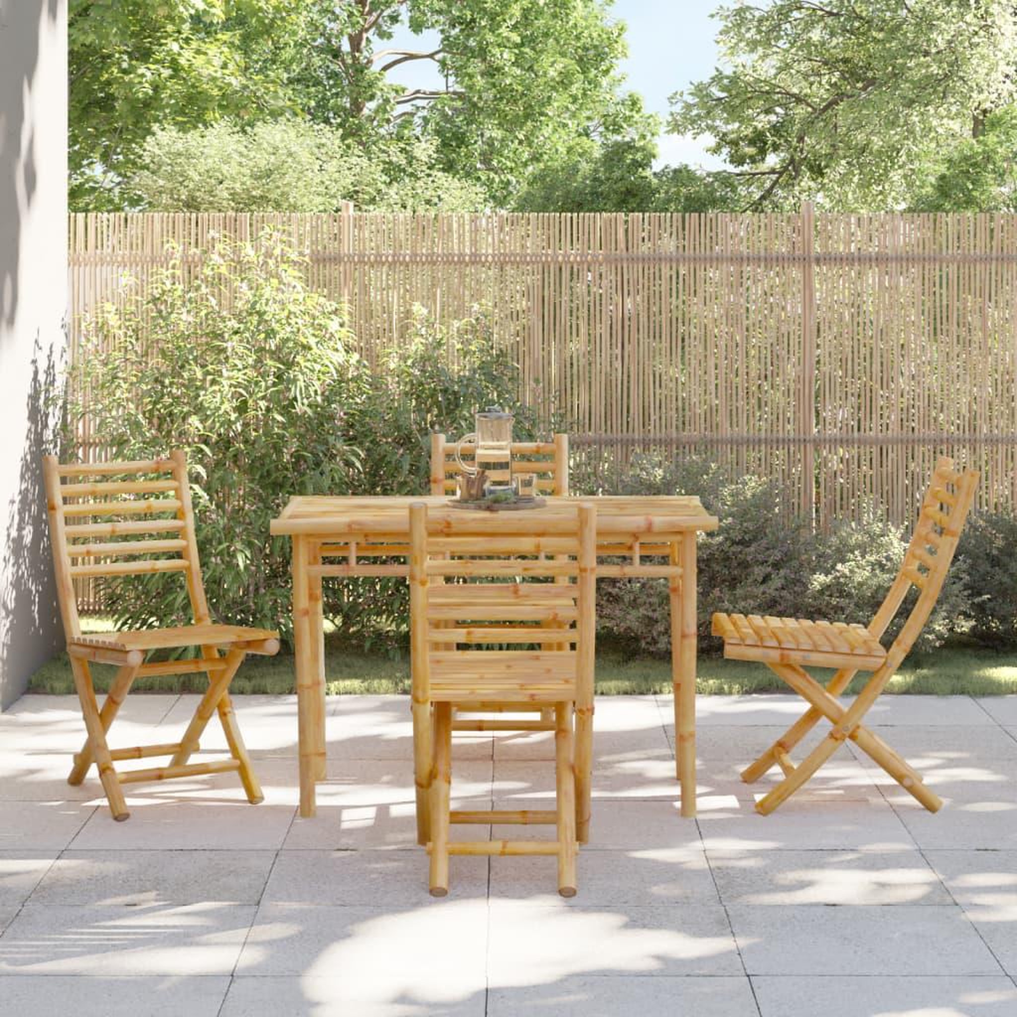 VIDAXL Chaises pliables de jardin lot de 4 43x54x88 cm bambou