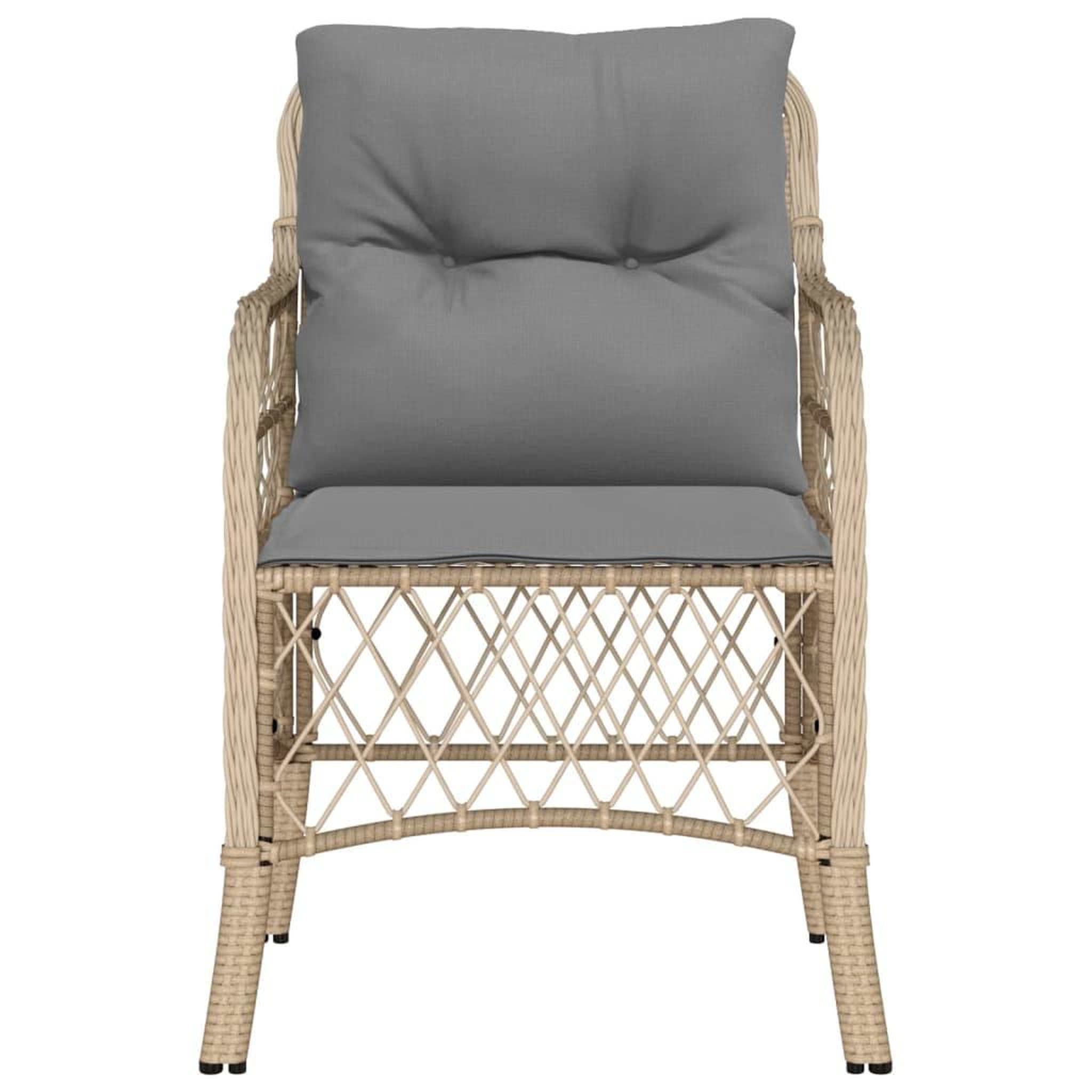 Voir la diapositive 5 : VIDAXL Chaises de jardin avec coussins lot de 2 melange beige rotin