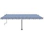 Voir la diapositive 4 : VIDAXL Auvent manuel retractable avec LED 500x300 cm Bleu et blanc
