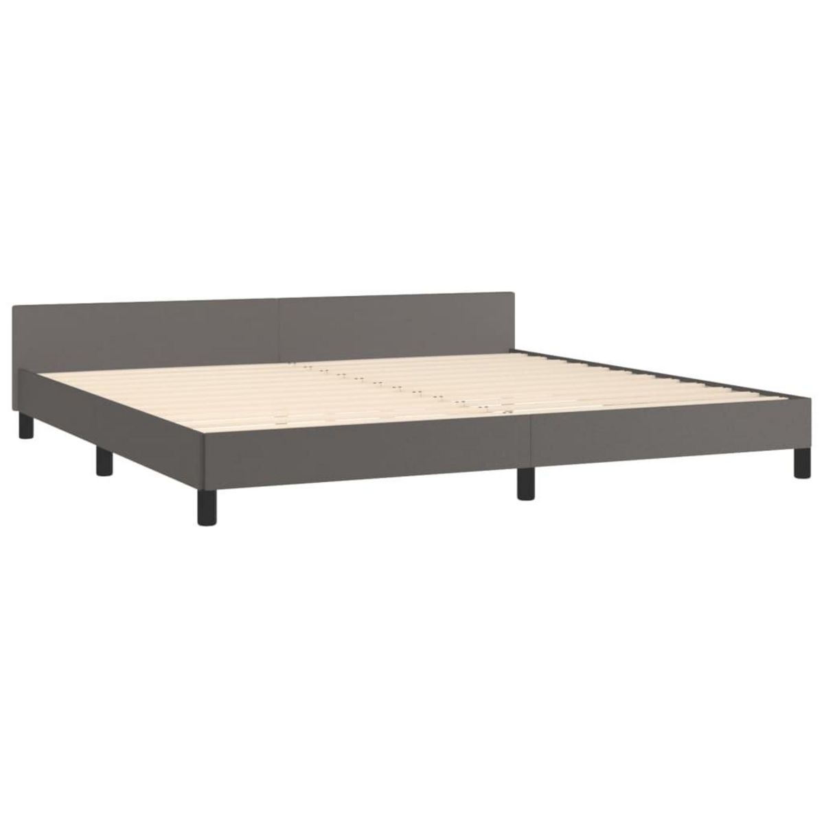 VIDAXL Cadre de lit avec tete de lit sans matelas gris 200x200 cm