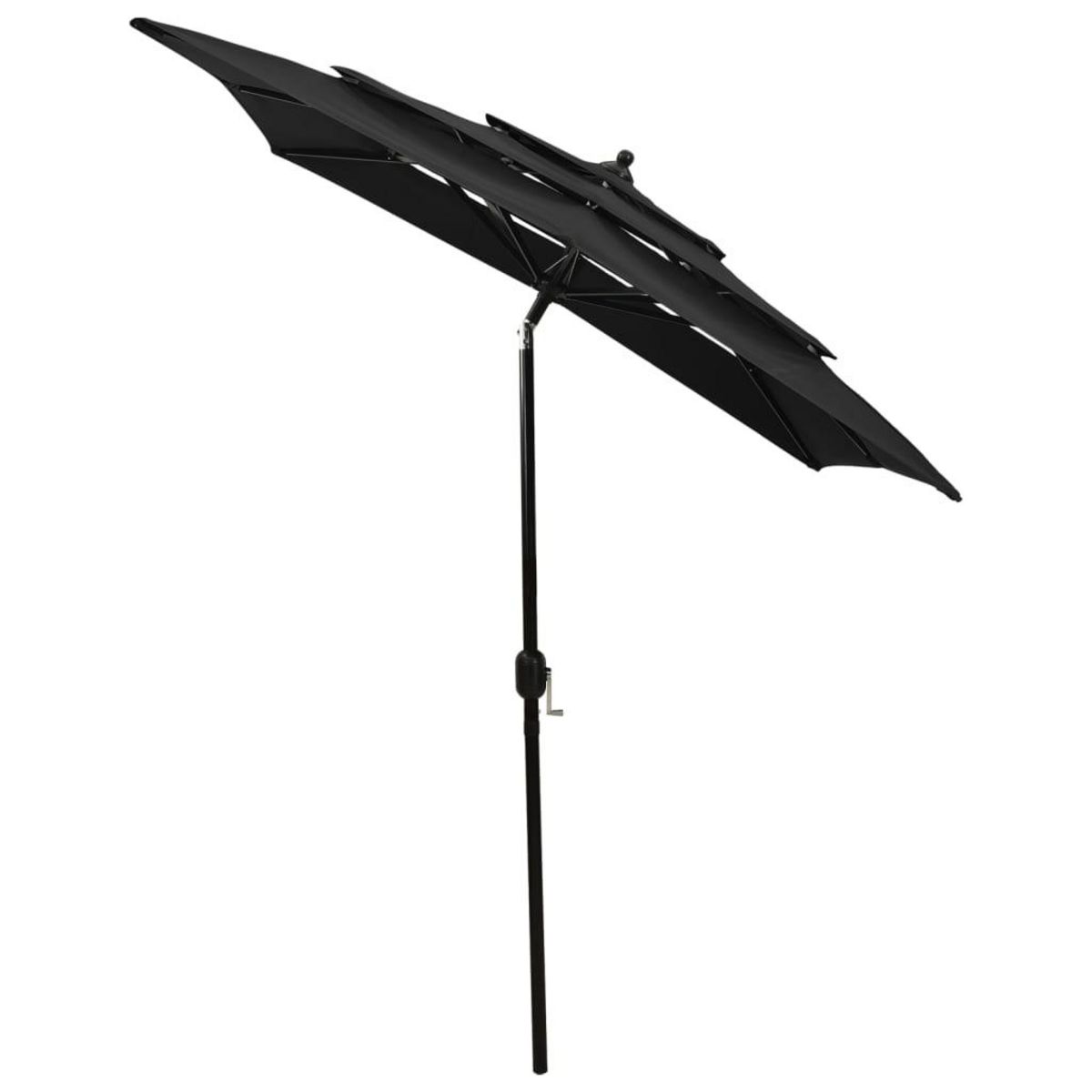 VIDAXL Parasol de jardin a 3 niveaux avec mat en aluminium noir 2x2 m
