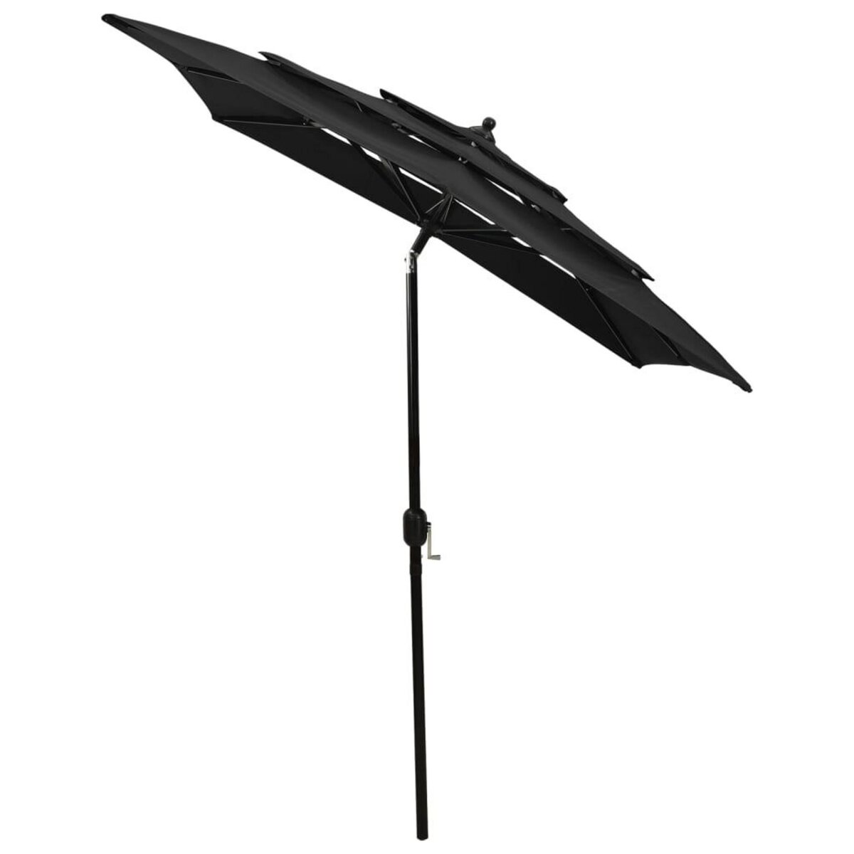 VIDAXL Parasol de jardin a 3 niveaux avec mat en aluminium noir 2x2 m