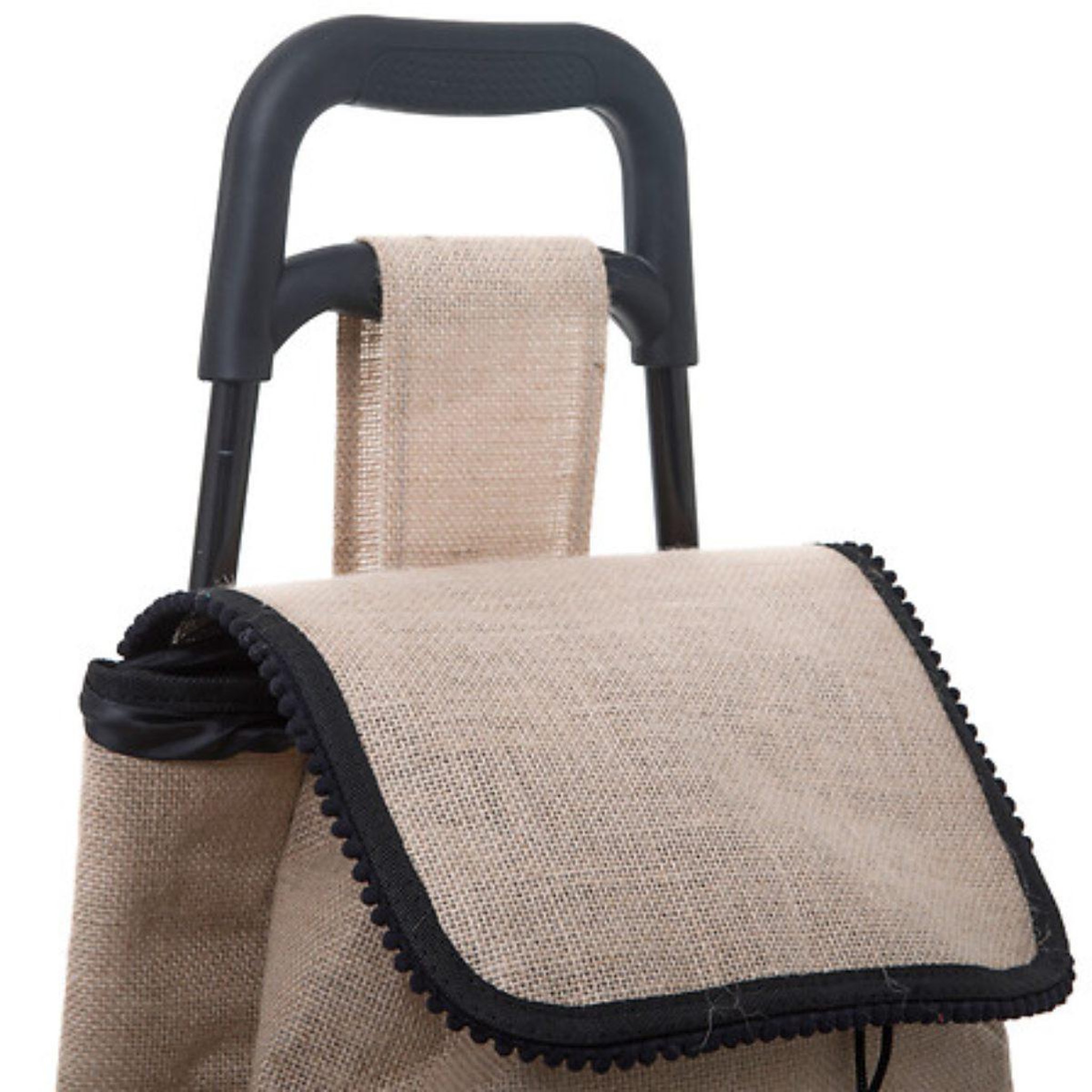 Voir la diapositive 2 : FIVE Chariot de marché  jute  33l beige