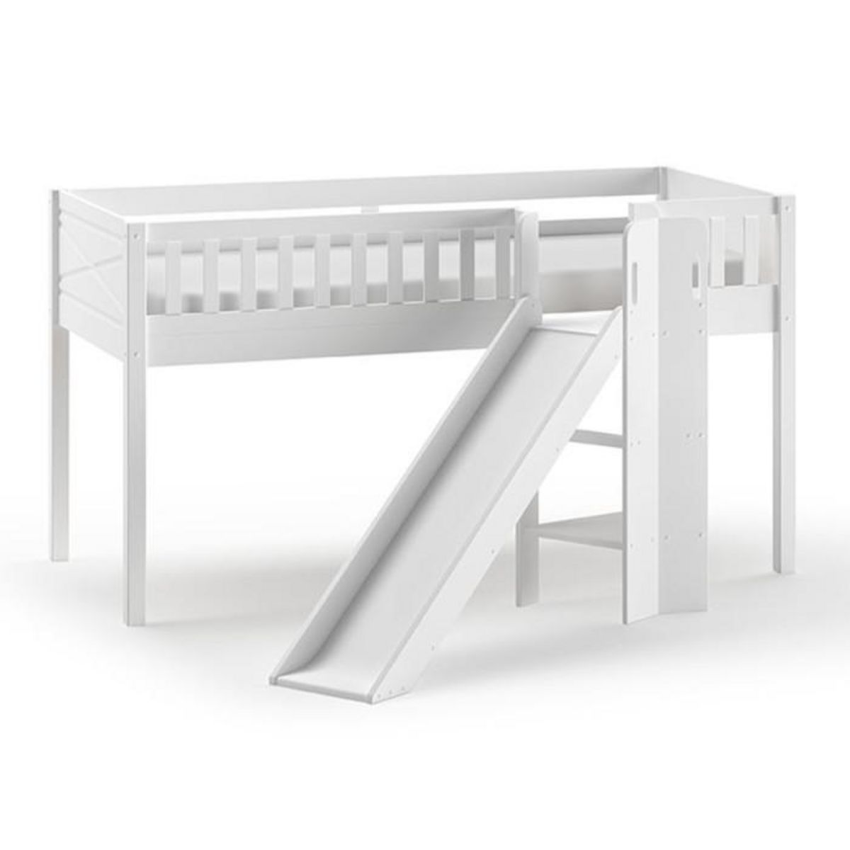 Paris Prix Lit Enfant Toboggan, Tente & Tunnel  Scott Astro  90x200cm Blanc