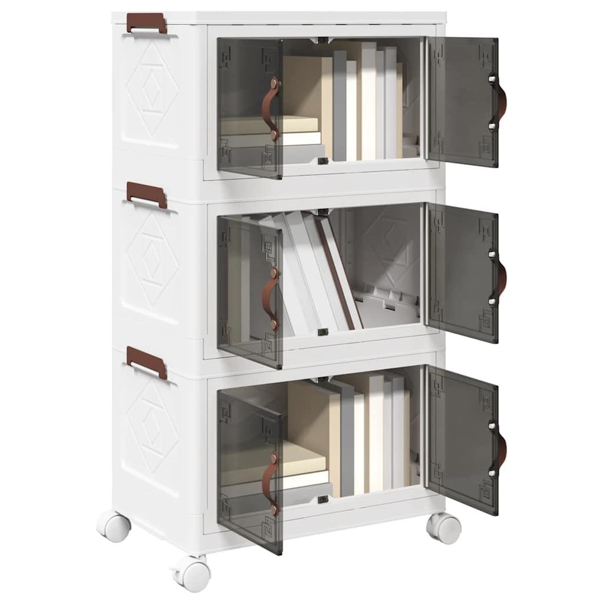 VIDAXL Boîte de rangement empilable avec roues a 3 niveaux 28 L