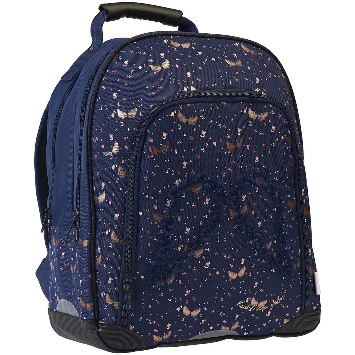 KARL MARC JOHN Sac à dos 2 compartiments bleu paillettes ailes 