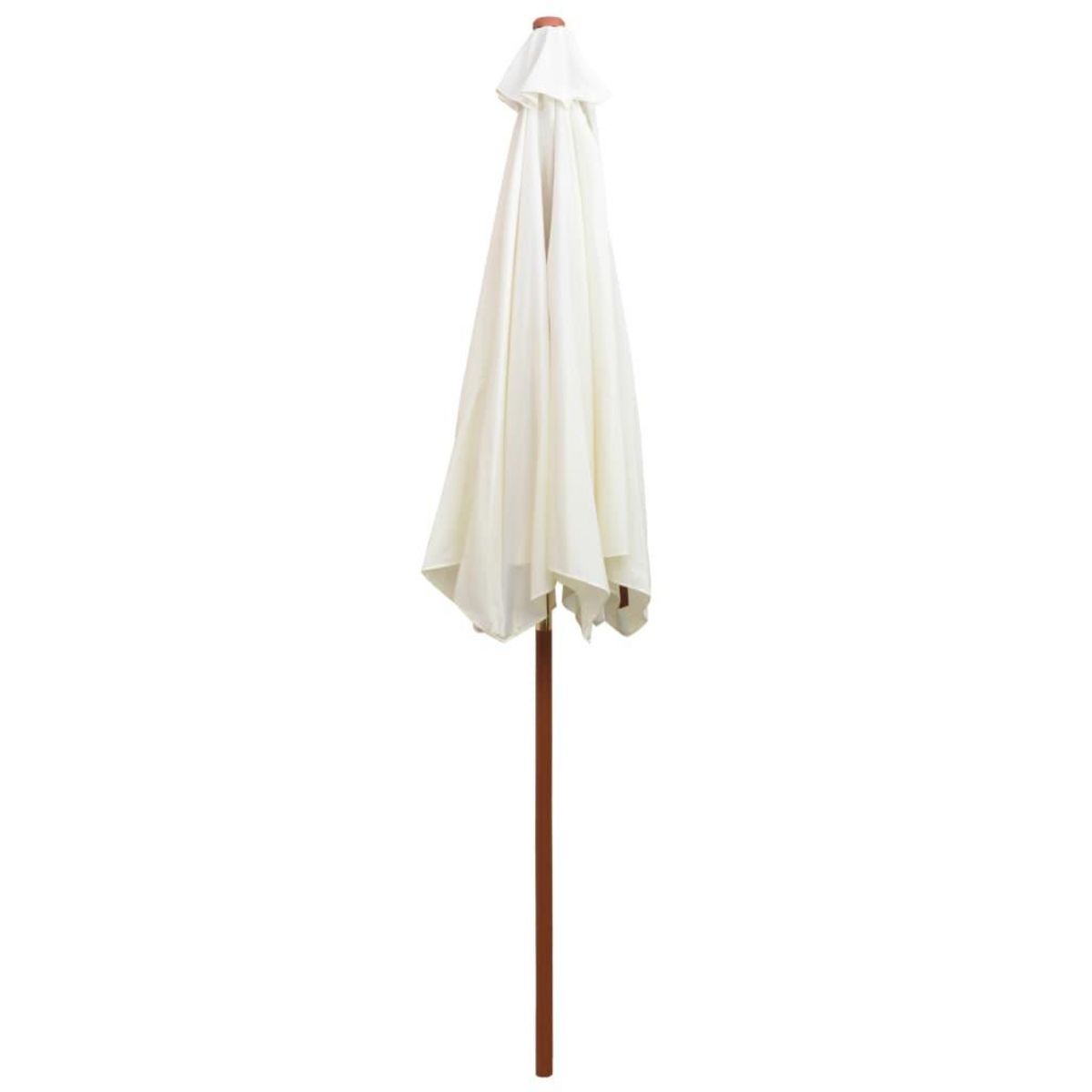 VIDAXL Parasol avec poteau en bois 270 x 270 cm Blanc creme