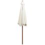 Voir la diapositive 4 : VIDAXL Parasol avec poteau en bois 270 x 270 cm Blanc creme