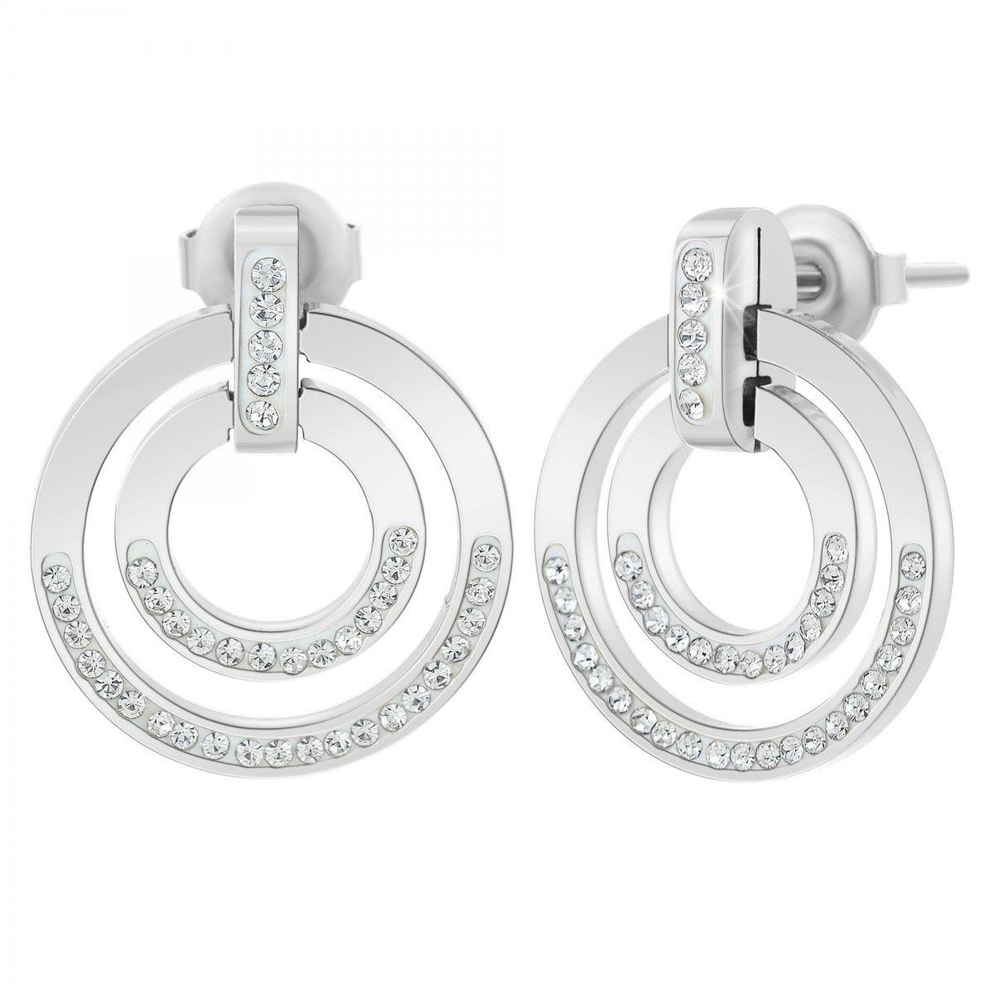 SC CRYSTAL Boucles d'oreilles SC Crystal ornées de Cristaux scintillants
