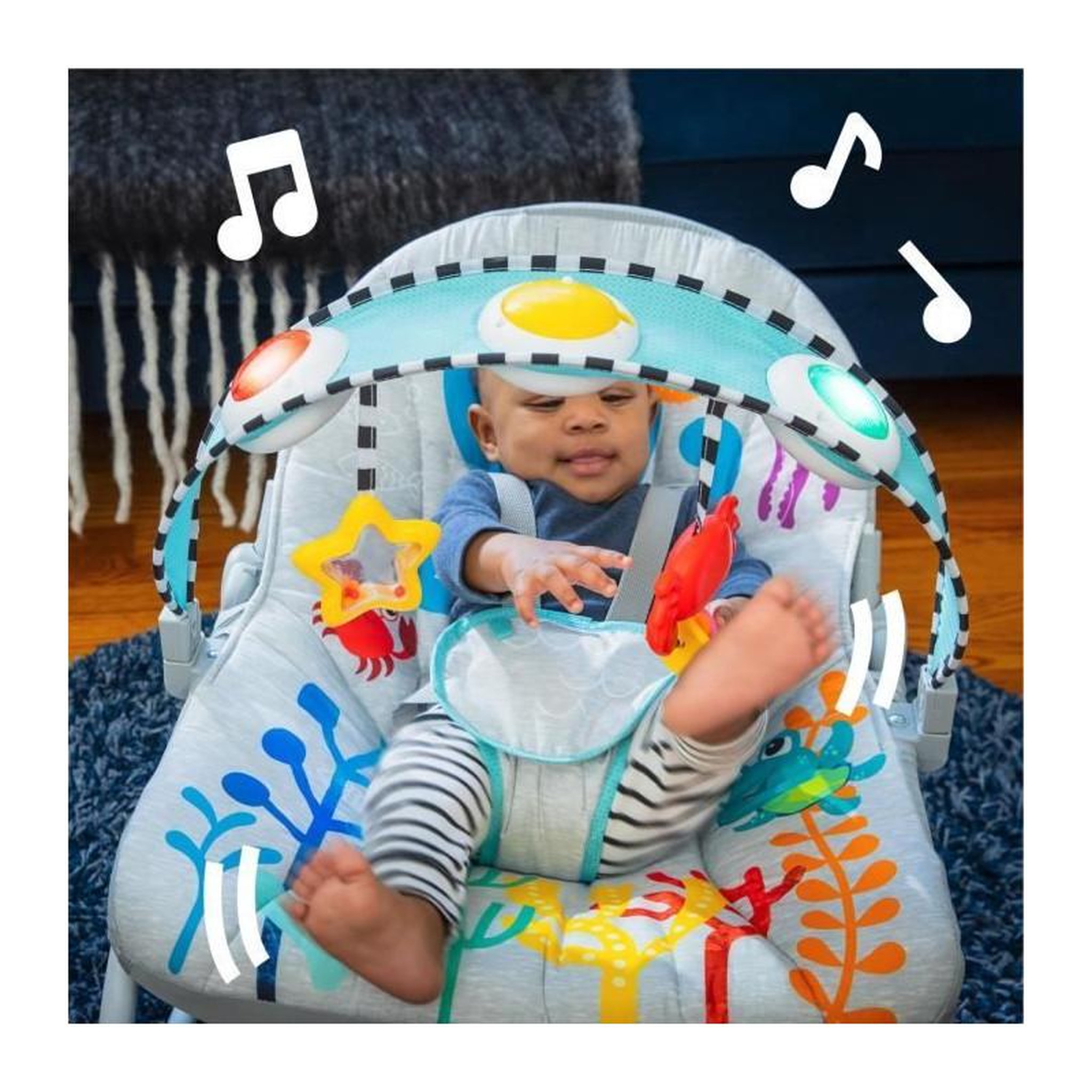 Voir la diapositive 2 : BABY EINSTEIN Transat balancelle - BABY EINSTEIN - Ocean Explorers Kick to It Opus Musical Infant to Toddler Rocker - Enfants de 0 a 30 mois