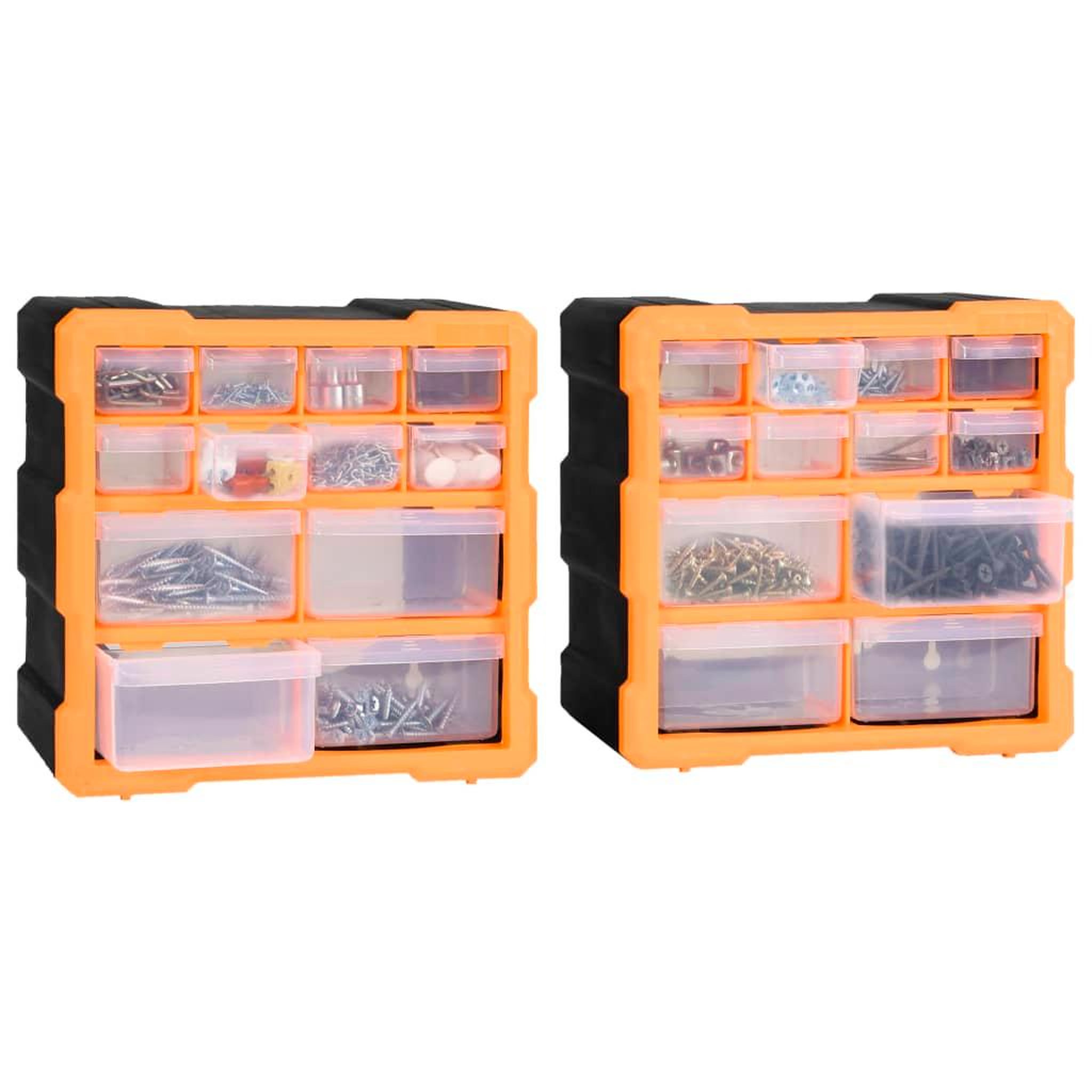 Voir la diapositive 5 : VIDAXL Organisateurs multi-tiroirs avec 12 tiroirs 2 pcs 26,5x16x26 cm