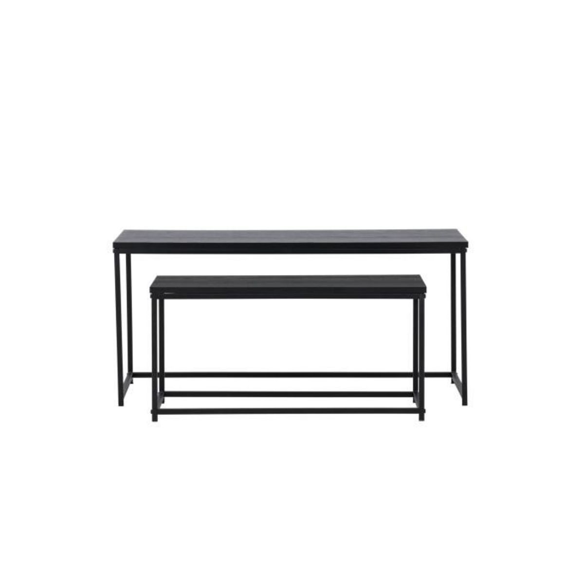Paris Prix Lot de 2 Tables Basses Gigognes  Mallan  100cm Noir