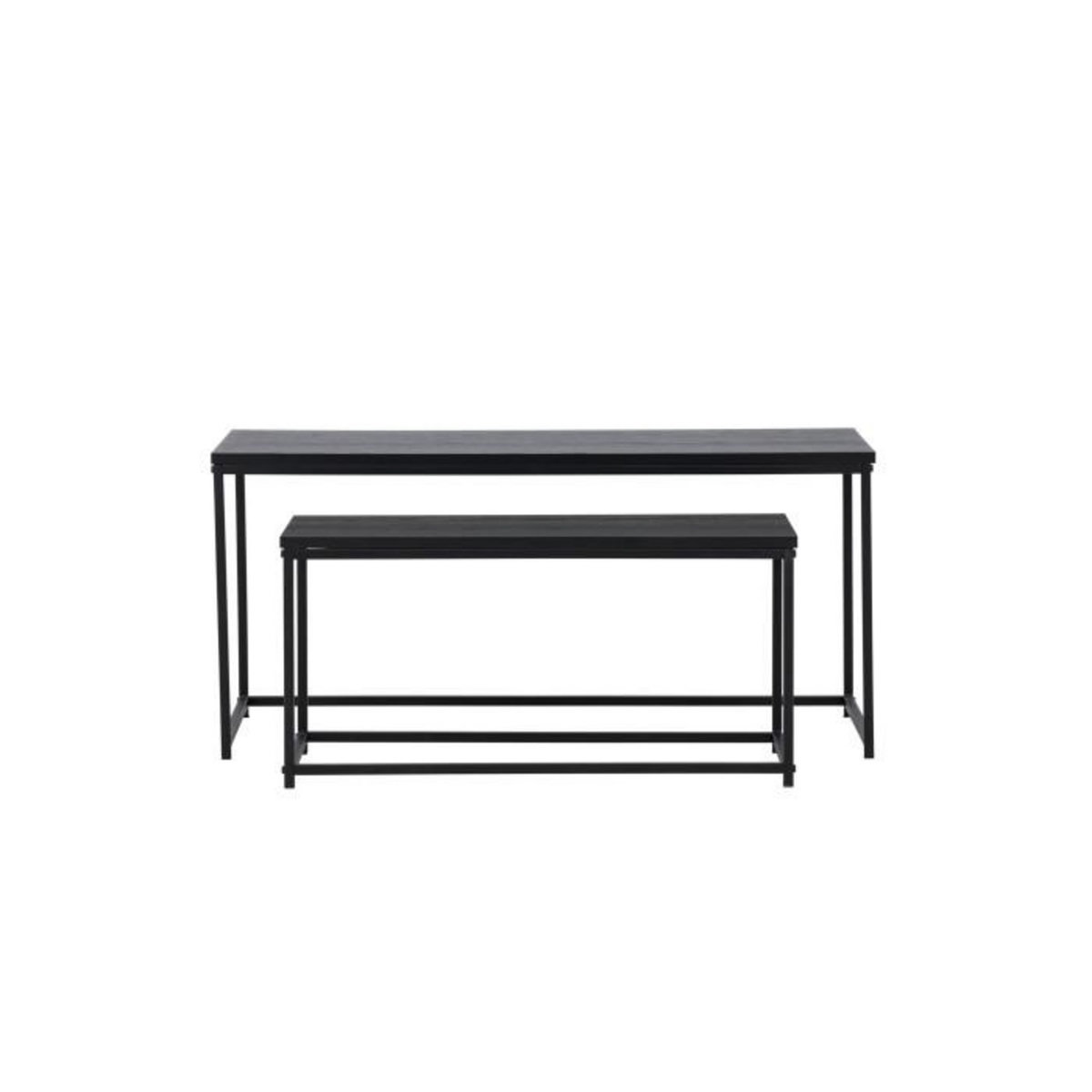 Paris Prix Lot de 2 Tables Basses Gigognes  Mallan  100cm Noir