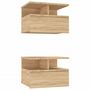 Voir la diapositive 2 : VIDAXL Tables de chevet flottantes 2 pcs Chene sonoma Bois ingenierie