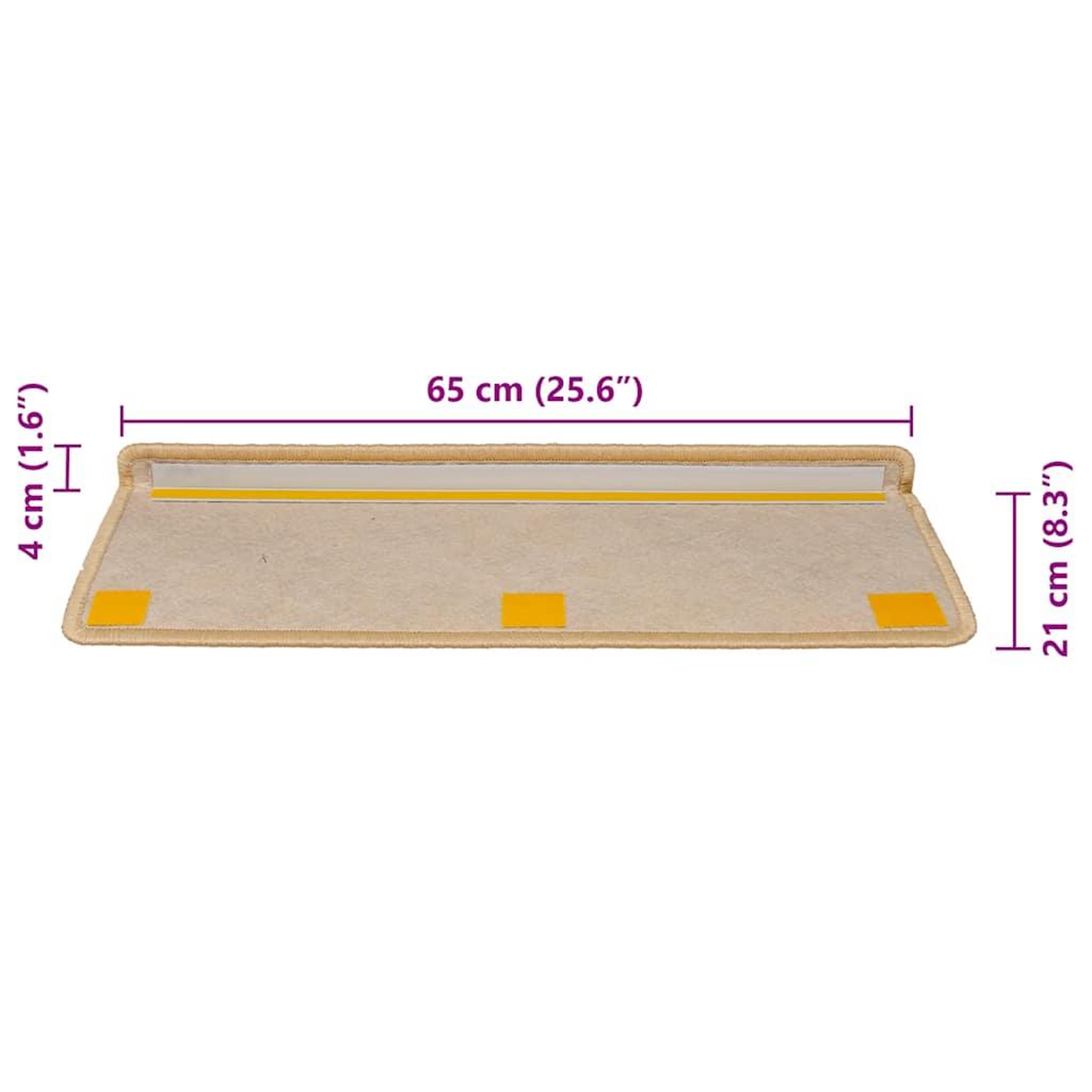 Voir la diapositive 6 : VIDAXL Tapis d'escalier autocollants 30 pcs 65x21x4 cm beige clair
