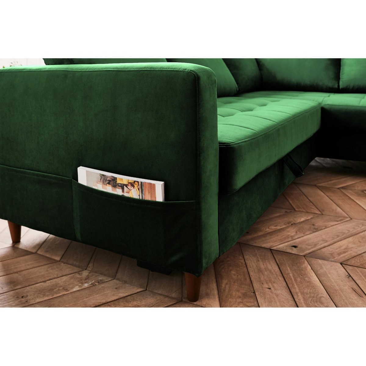 LISA DESIGN Anna - canapé d'angle droit - 5 places - convertible - en velours