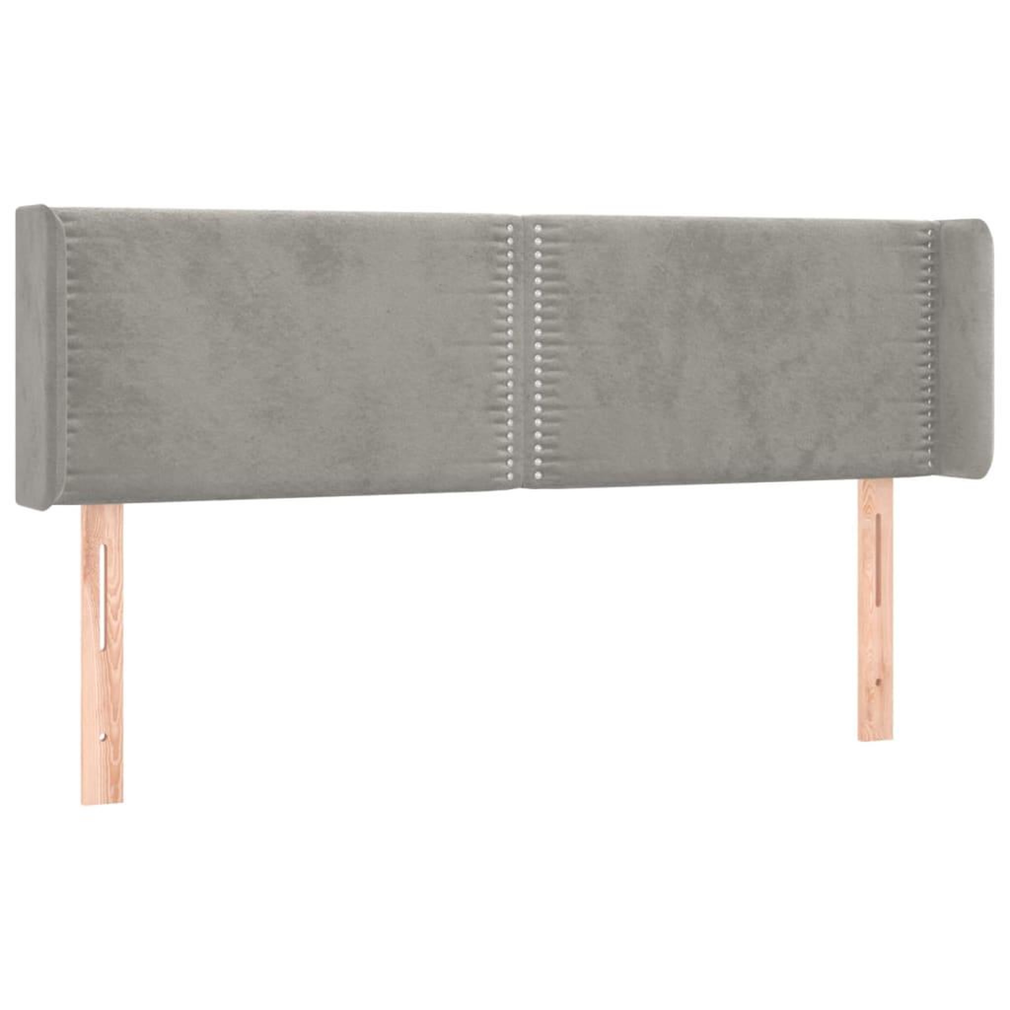 Voir la diapositive 3 : VIDAXL Tete de lit a LED Gris clair 147x16x78/88 cm Velours