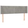 Voir la diapositive 3 : VIDAXL Tete de lit a LED Gris clair 147x16x78/88 cm Velours