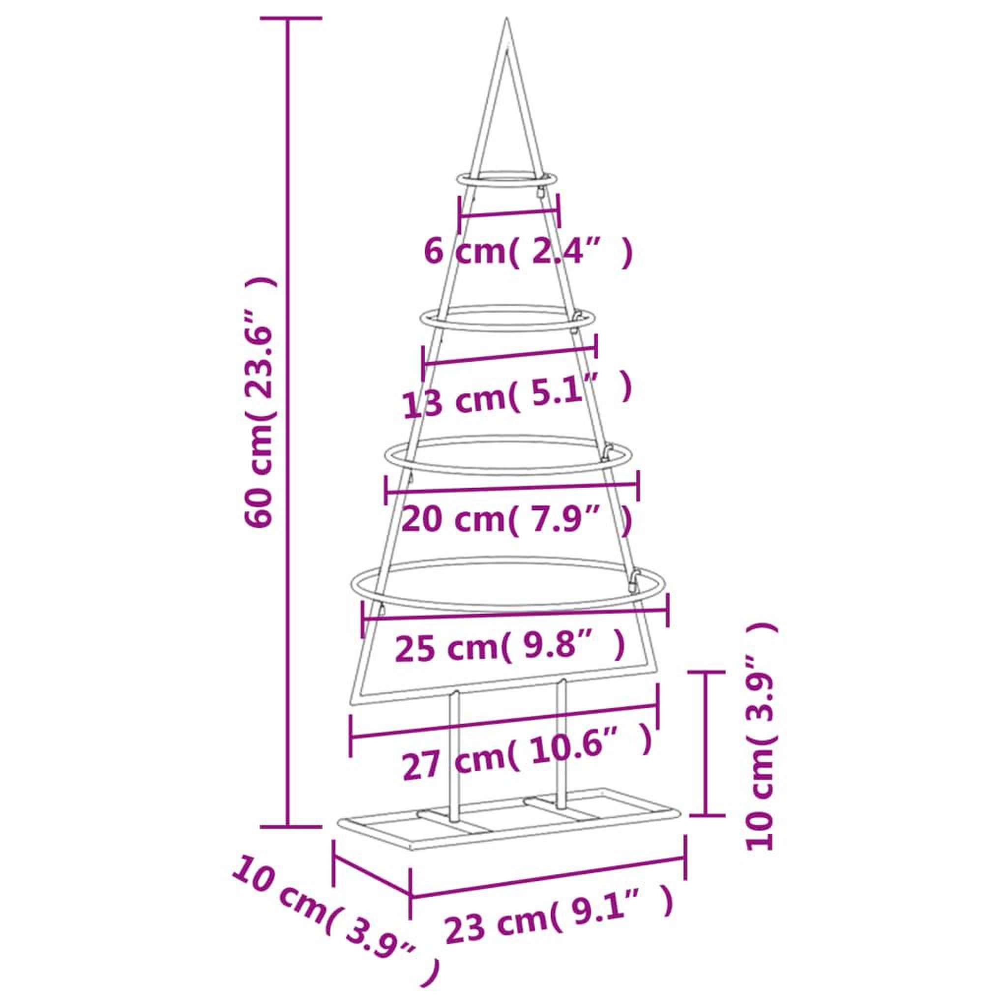 Voir la diapositive 6 : VIDAXL Arbre de Noël en metal pour decoration noir 60 cm