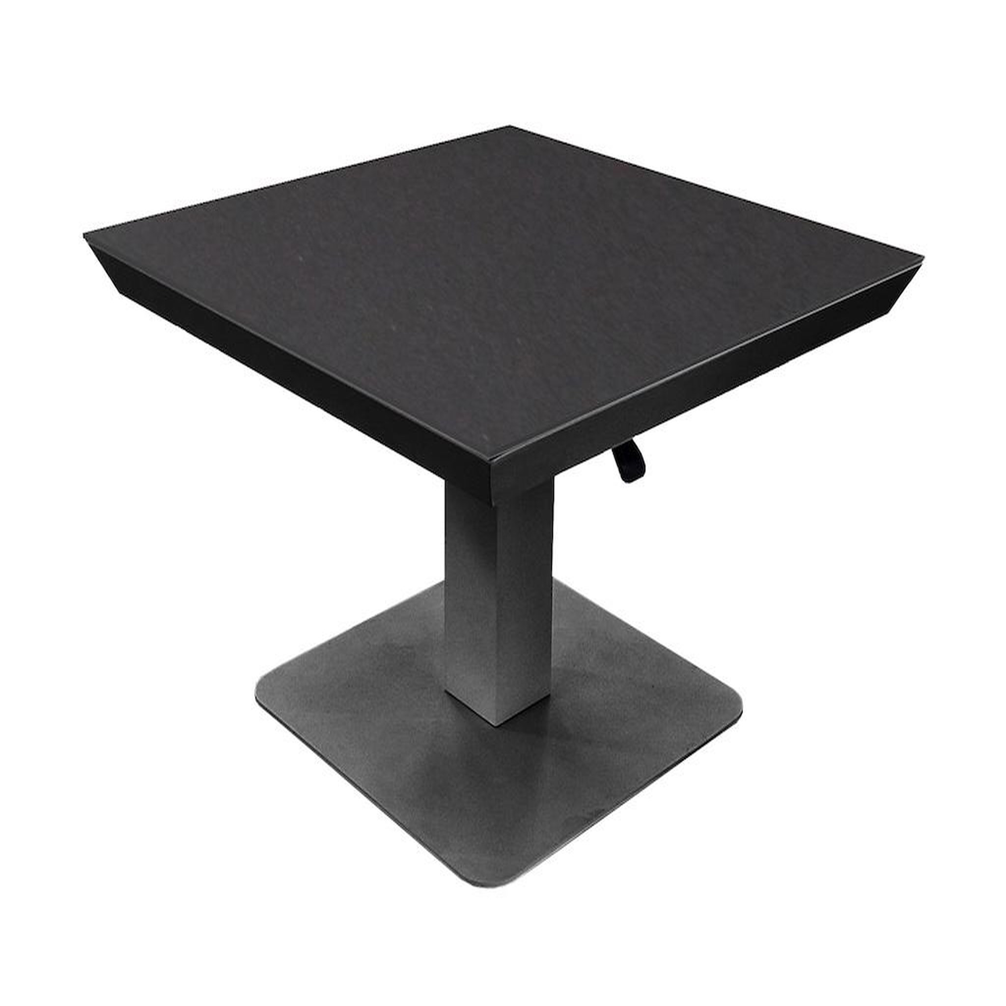 Proloisirs Table basse élévatrice COLOMBO 80 x 80 x 43/69 cm - Aluminium époxy graphite / Céramique KEDRA New Black Boreal