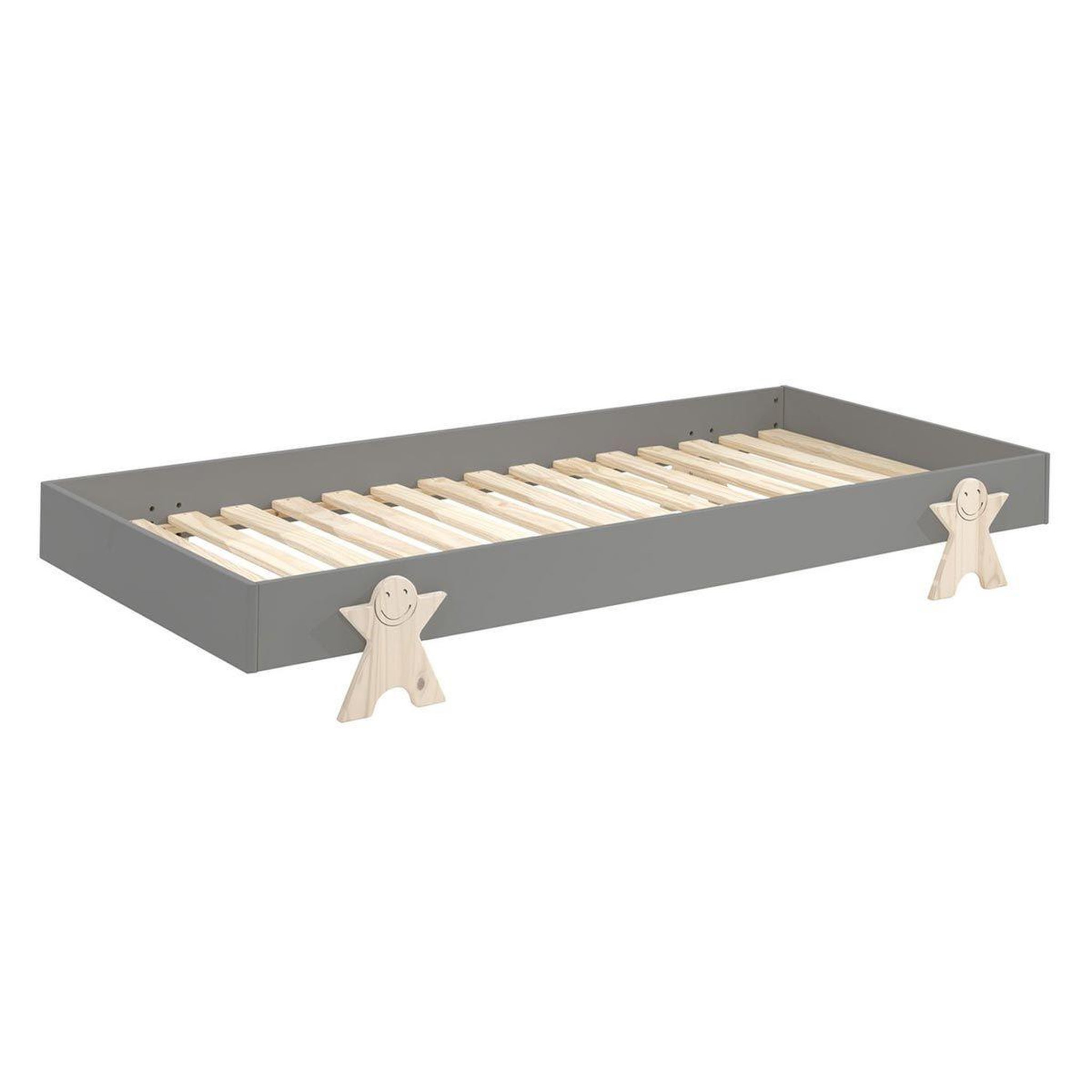 Paris Prix Lit enfant en bois  modulo smiley  90x200cm gris