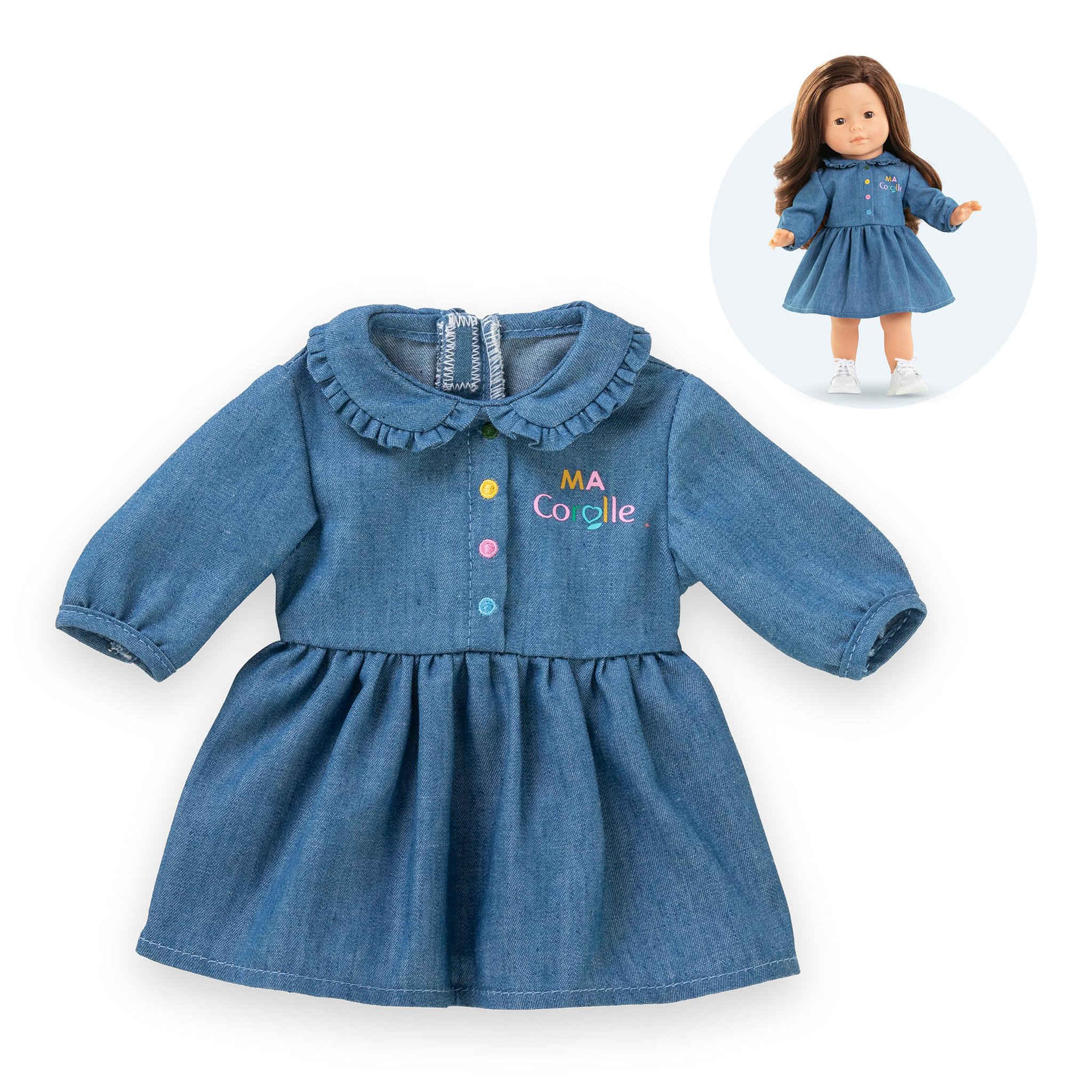 Corolle Robe Denim Manches Longues pour poupée ma Corolle