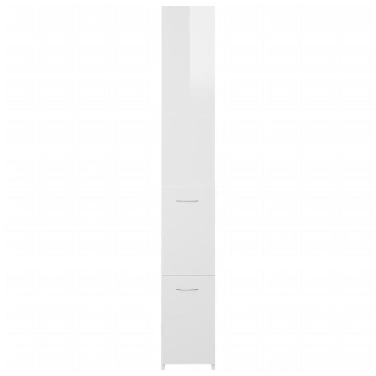 VIDAXL Armoire de bain blanc brillant 25x26,5x170 cm bois d'ingenierie