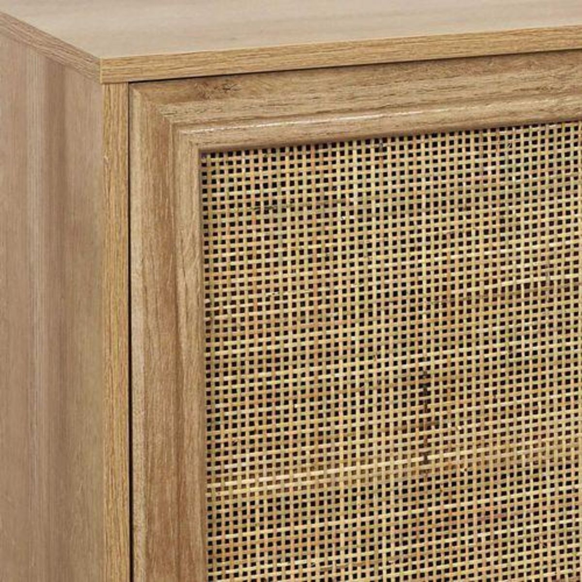 TOILINUX Buffet 3 portes en cannage et panneaux de particules