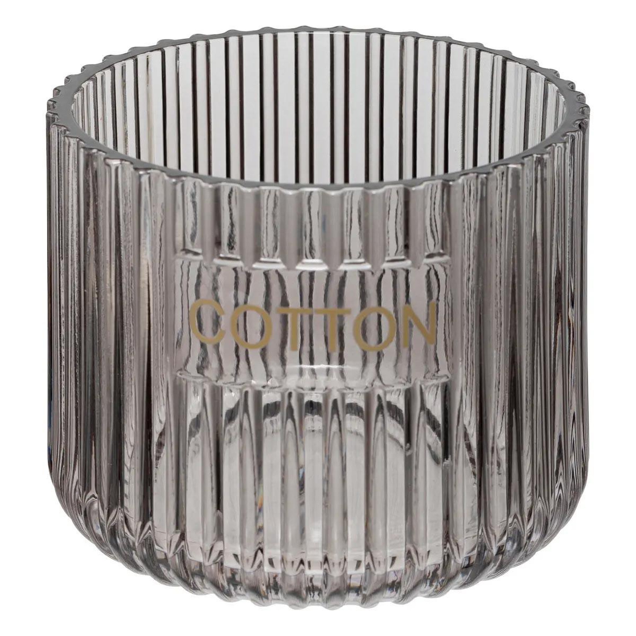Voir la diapositive 3 : FIVE Pot à coton en verre  glass  10cm gris