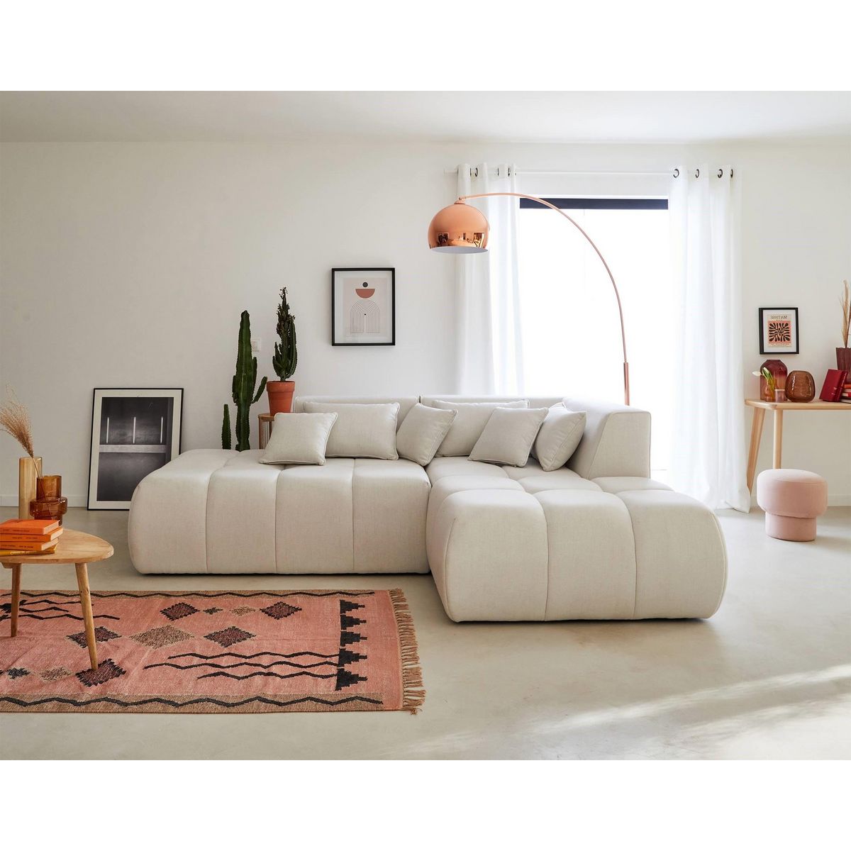 LISA DESIGN Caracas - canapé modulable d'angle droit - 4 places - en tissu