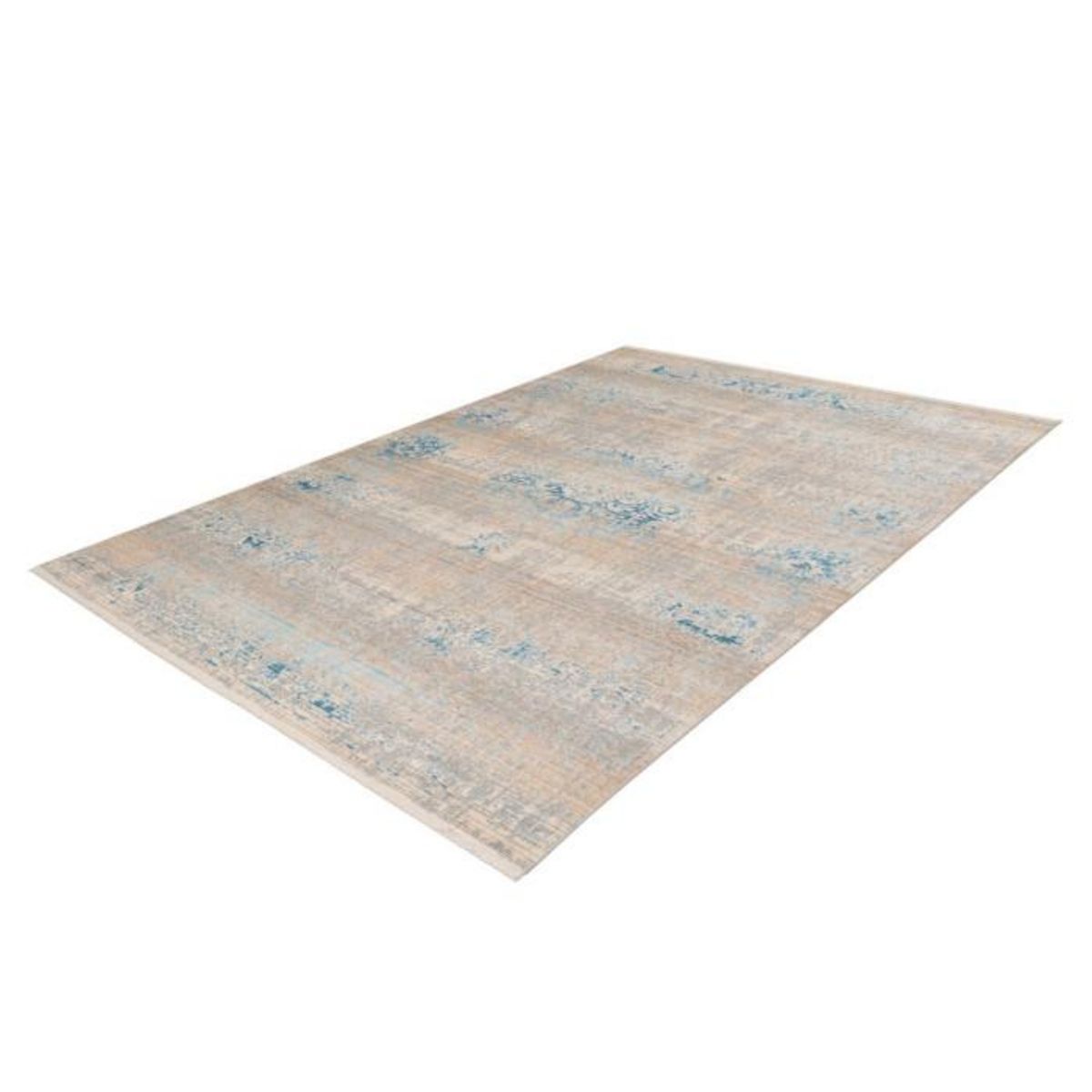 Paris Prix Tapis Vintage à Franges  Baroque III  Gris & Turquoise