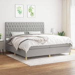 VIDAXL Sommier a lattes de lit avec matelas Gris clair 200x200cm Tissu
