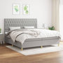 Voir la diapositive 1 : VIDAXL Sommier a lattes de lit avec matelas Gris clair 200x200cm Tissu