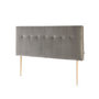 Voir la diapositive 2 : MARCKONFORT Tête de lit tapissée Napoles 140x100 cm Gris, Velours, Pieds en Bois
