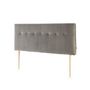 Voir la diapositive 2 : MARCKONFORT Tête de lit tapissée Napoles 140x100 cm Gris, Velours, Pieds en Bois