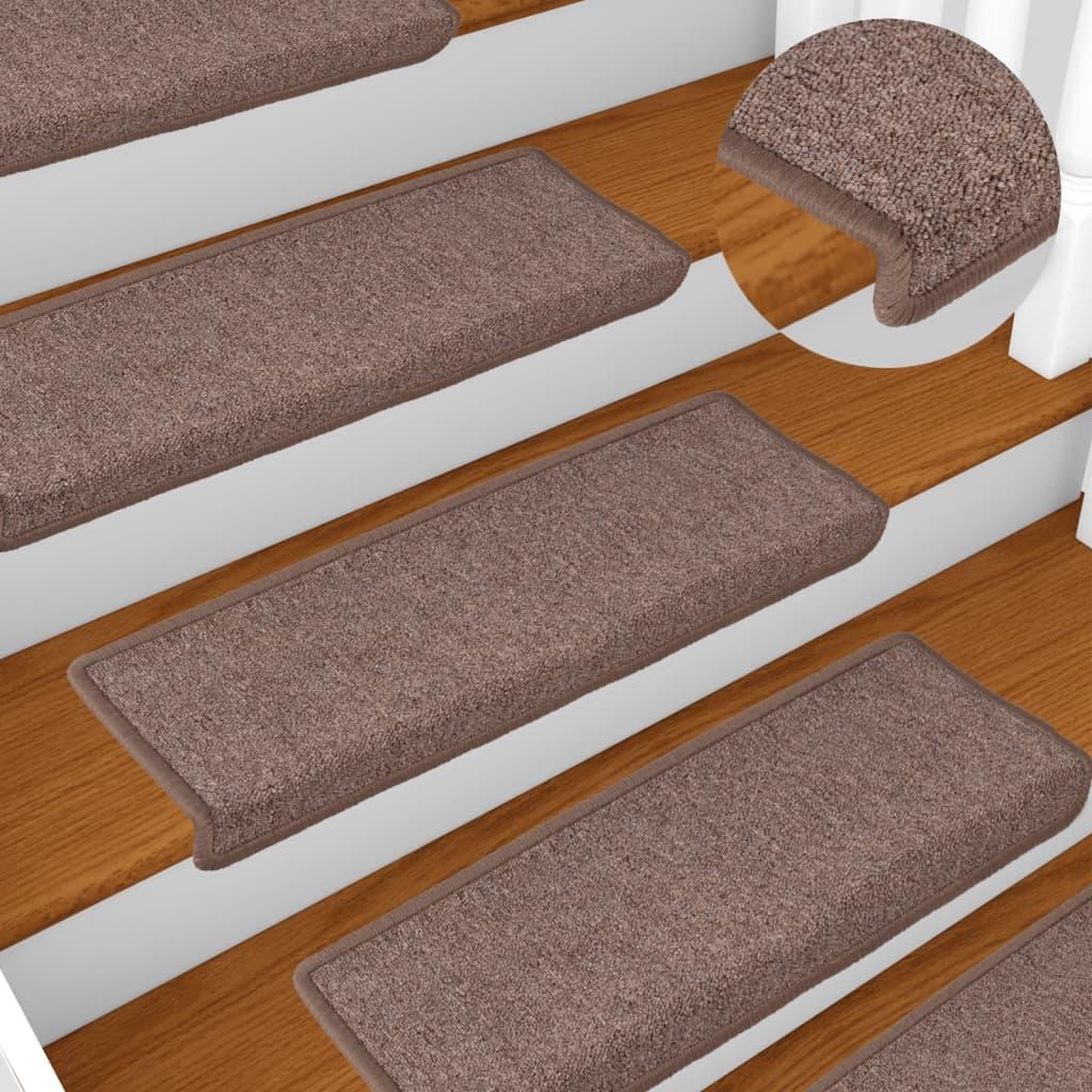 Voir la diapositive 1 : VIDAXL Tapis d'escalier 15 pcs 65x21x4 cm Marron