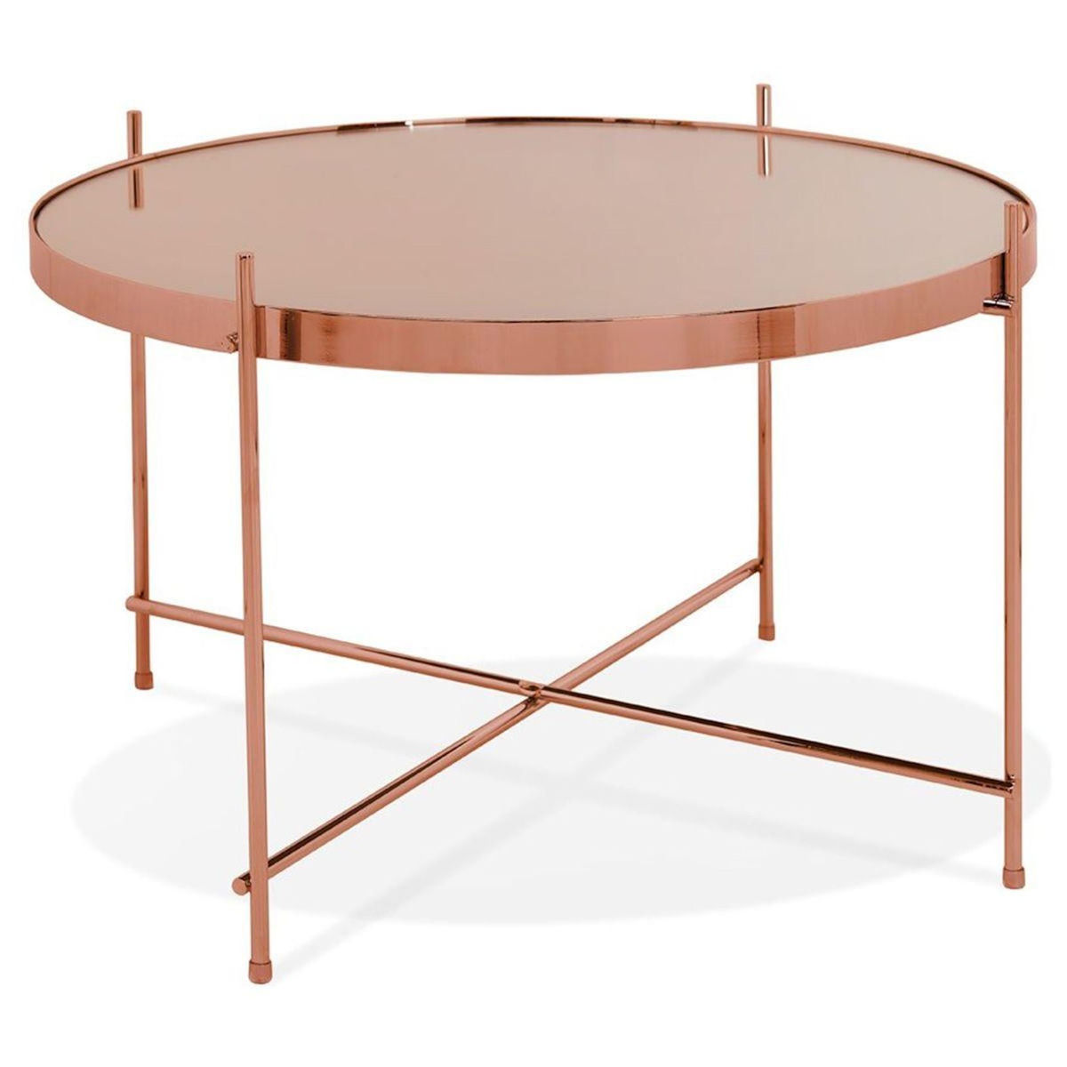 Paris Prix Table Basse Design en Verre  Rona  63cm Cuivre