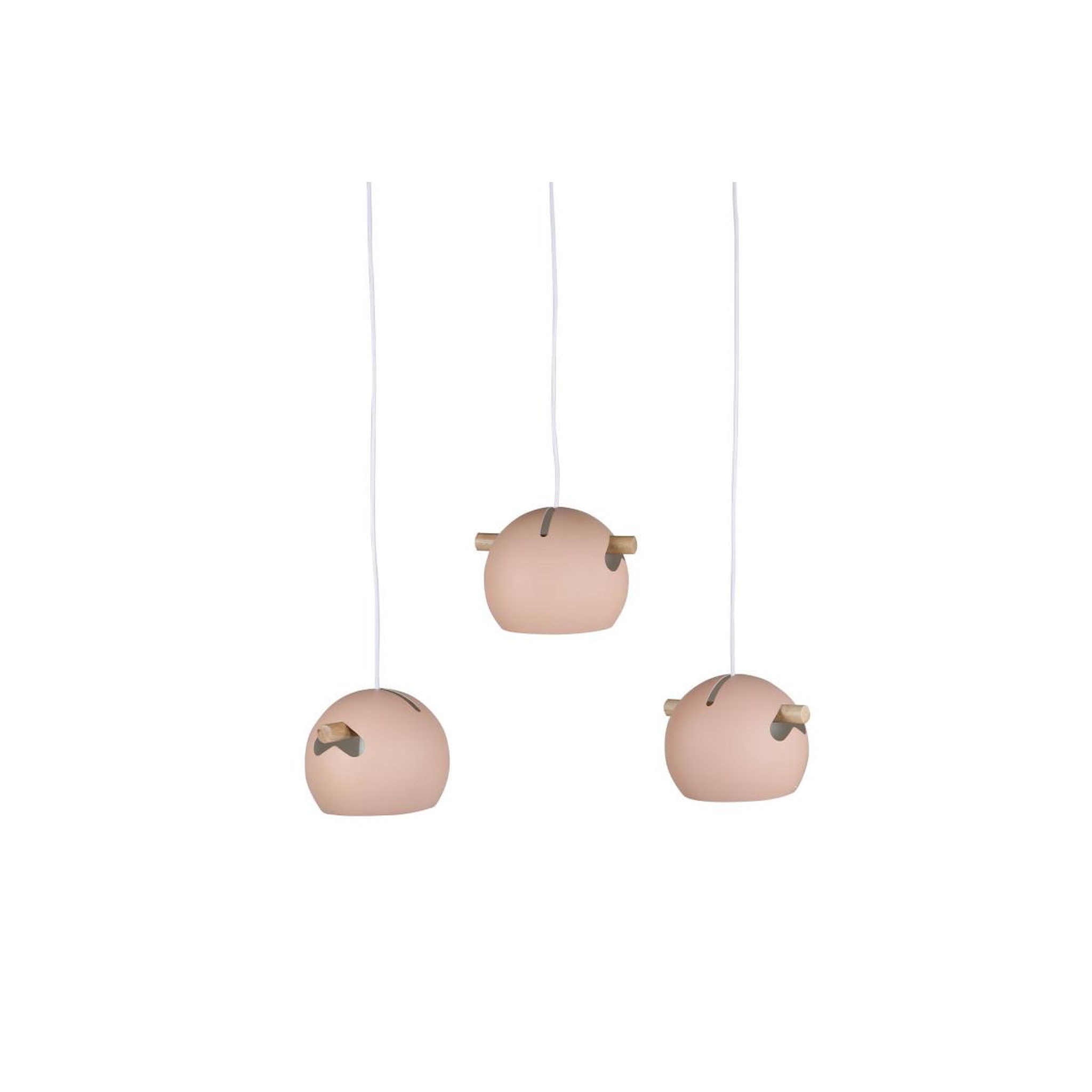 Voir la diapositive 2 : Paris Prix Lampe Suspension Design 3 Lampes  Tubbie  73cm Rose Poudré